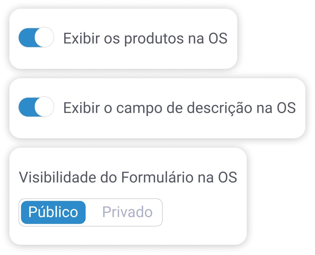 Configurações do sistema de ordem de serviço