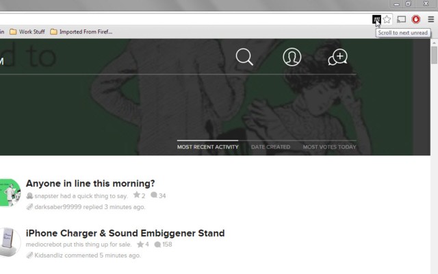 Unofficial Meh.com Forum Unread Scroller chrome extension