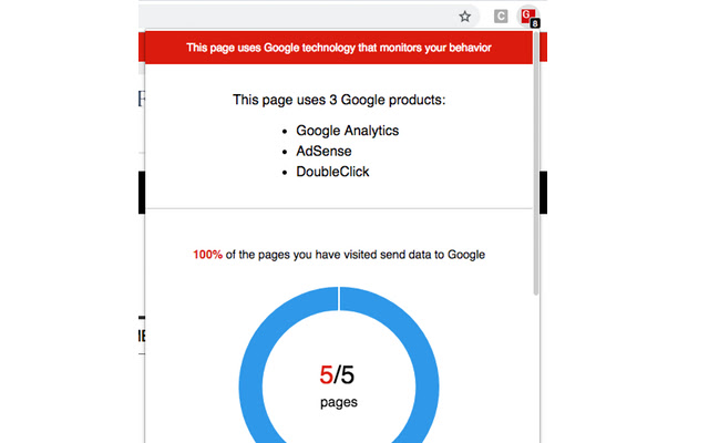 Google Surveillance Detector chrome extension