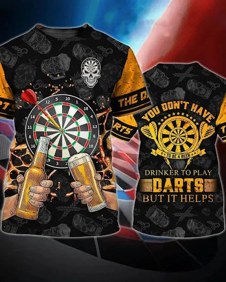 Summer Fashion New Dart Board Throwing Game Men's T-shirt... - 2