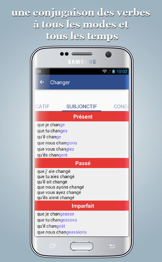Conjugation: french verbs Screen 3