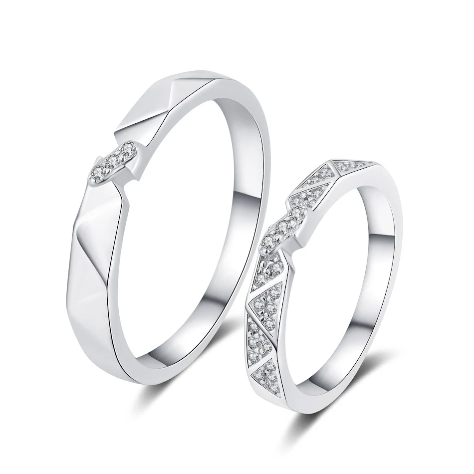 Couple Fashion Sterling Silver Ring Elegant Jewelry Perfect Gift for Engagement Wedding Anniversary Timeless Classic Des