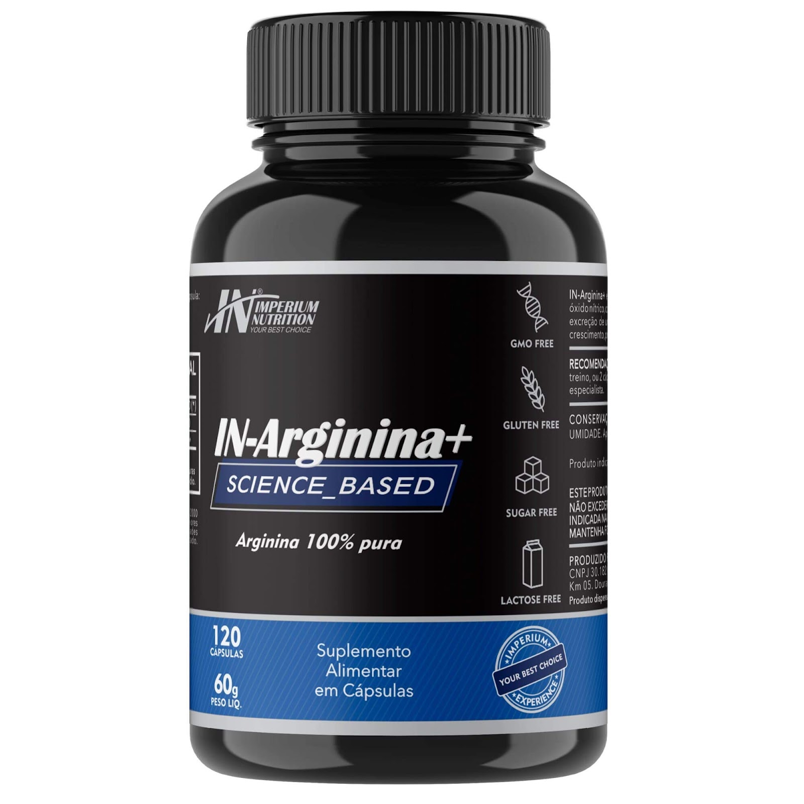 IN-Arginina+ (Arginina Vasodilatador 120 Cápsulas) - Imperium Nutrition