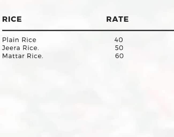 Bobby Di Rasoi menu 