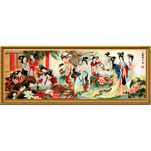 Title 4, New Style Living Room with Large Embroidered Art