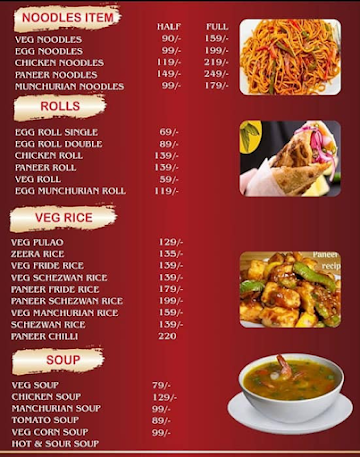 Bombay Biryani Chinese Hub menu 