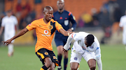 Former Kaizer Chiefs Mandla Masango and Thato Mokeke of SuperSport United during the Absa Premiership match at FNB Stadium on August 30 2014.