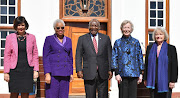 President Cyril Ramaphosa on Thursday met The Elders, a group of independent global leaders founded by former president Nelson Mandela, at Mahlamba Ndlopfu in Pretoria. Pictured with Ramaphosa are forestry, fisheries and environment minister Barbara Creecy, The Elders' deputy chair former first lady Graca Machel, Elders' chair Mary Robinson and Gro Harlem Brundtland, the first woman prime minister of Norway.