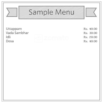 Baba Dosa Center menu 