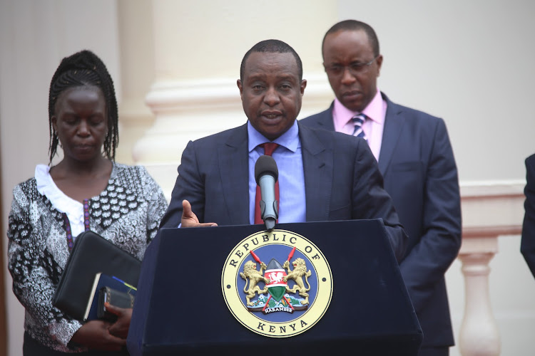 Finance cabinet secretary Henry Rotich at State house in 2014 where he announced that the government had successfully launched a $2 billion eurobond.