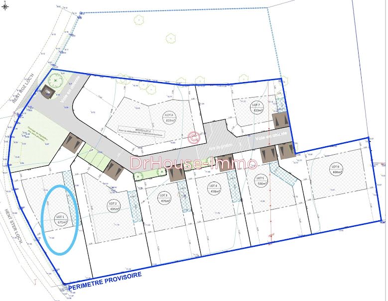 Vente terrain  671 m² à Trégunc (29910), 221 387 €