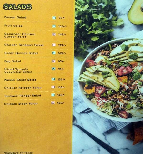 Health-O-Lic menu 