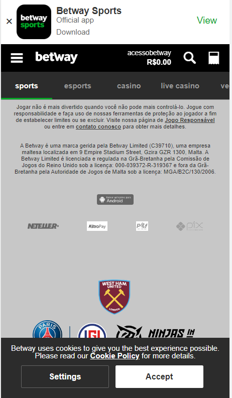 betway sport app