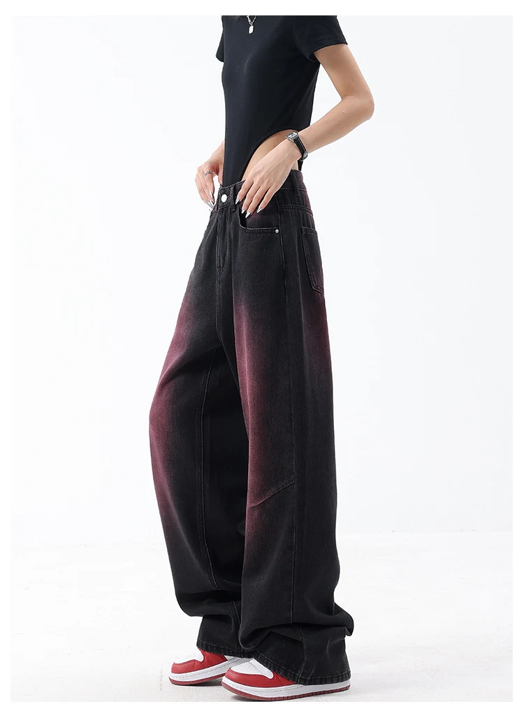 Title 7, Jeans anchos estilo americano para mujer, nuevo...