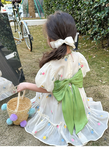 Title 8, Girls Bubble Sleeve Bow Floral Dress perfect f...