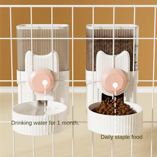 Pet Feeder Automatic 1L Cage Hanging Bowl Food/Water Dispenser Neck Protection Safe Materials Pet Supplies For Dog Rabbi