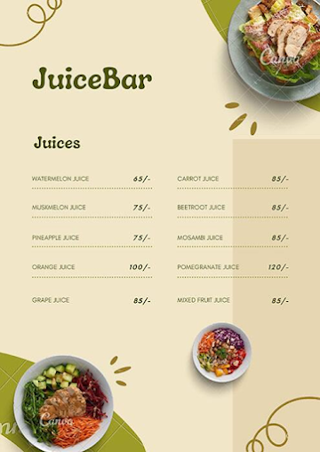 Polimeraas Juicebar menu 