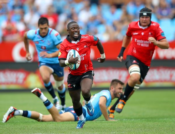 Sanele Nohamba of the Lions on the charge in their United Rugby Championship match against the Bulls at Loftus Versfeld last month.