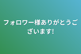 フォロワー様ありがとうございます!