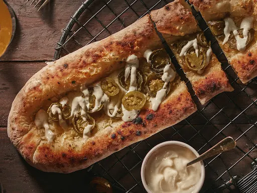 Stuffed Garlic Bread With Jalapenos & Blue Cheese