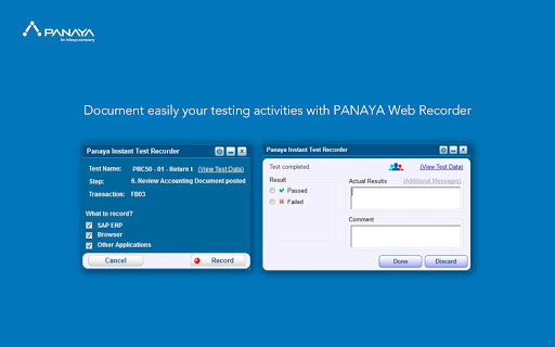 Panaya Recorder for Web Applications