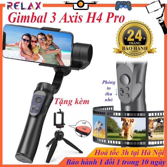 Gimbal Quay Phim Điên Thoại H4 3 Axis Chống Rung Cực Đỉnh Hỗ Trợ Đa Dạng Điện Thoại Smart Phone