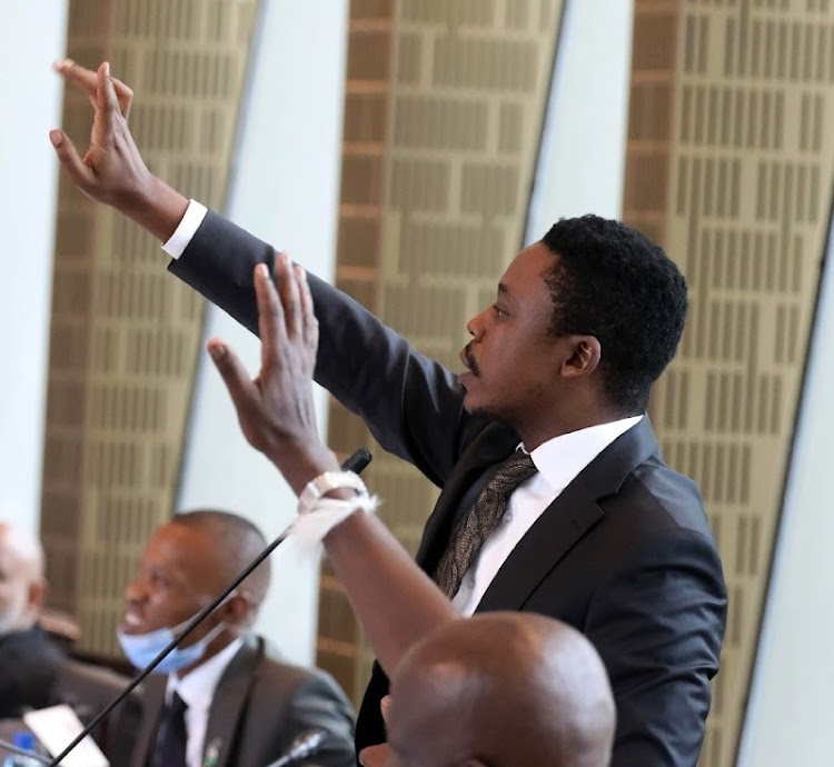 Al Jama-ah councillor Thapelo Amad, centre, in Johannesburg, January 27 2022. Picture: ANTONIO MUCHAVE