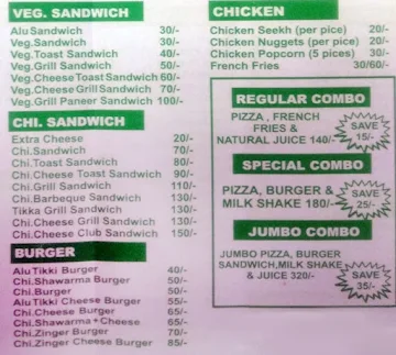 AK Juice 'N' Snacks menu 