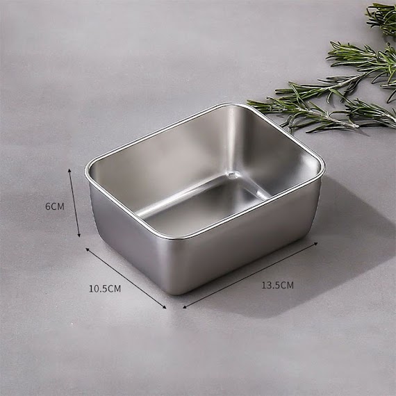 Hộp Đựng Thực Phẩm Tủ Lạnh, Đồ Ăn Bằng Inox 304 Có Nắp Nhựa Kèm Theo Tiện Lợi