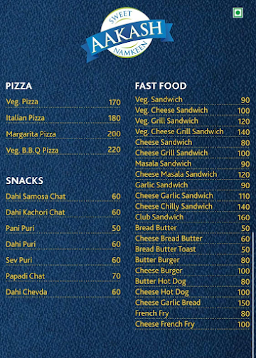 Aakash Caterers Pvt. Ltd menu 