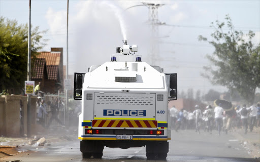 SAPS water cannon. File photo.