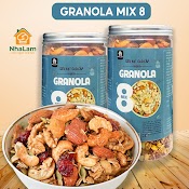 Granola Siêu Hạt Mix 8 Loại Hạt Dinh Dưỡng Dừa Khô, Hạt Điều, Hạnh Nhân Nhalam Food