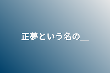 正夢という名の＿