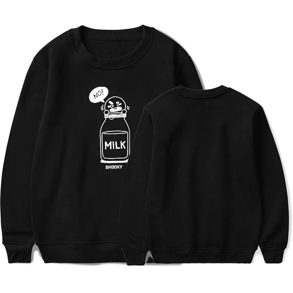 Bulletproof Youth League new round neck large size sweater Korean stream star men and women plus velvet sweater
