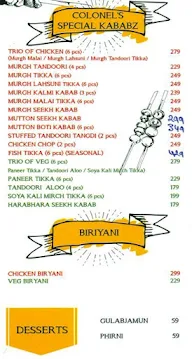 Colonel's Kababz menu 2