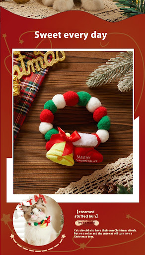 Title 2, Pets Christmas Collar Decoration Stretch Orname...