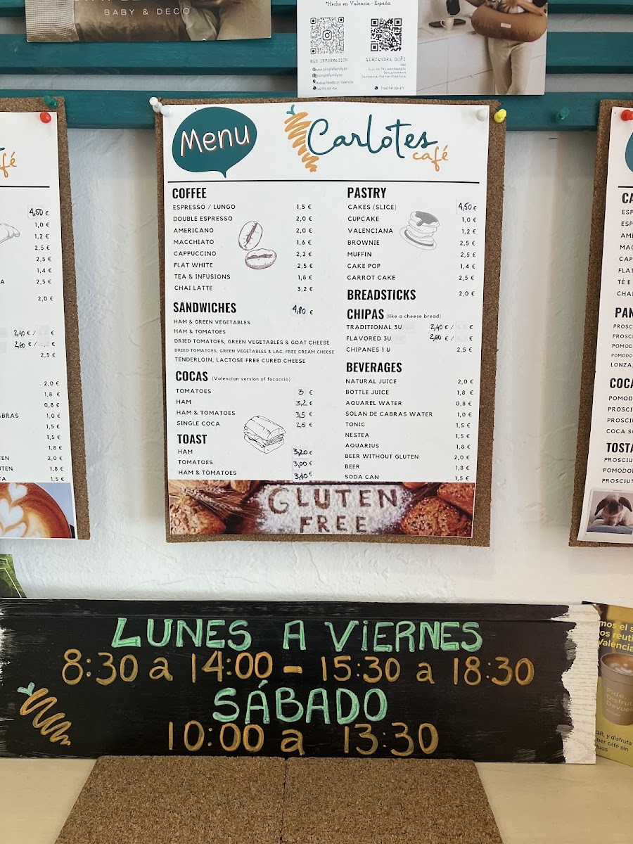 Carlotes Café gluten-free menu