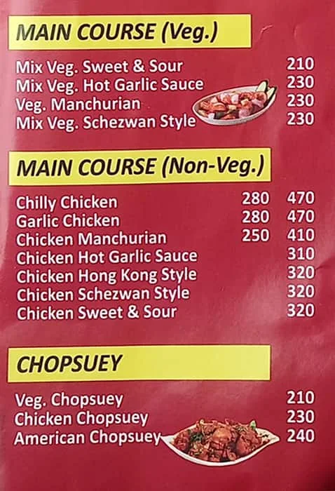 RP's Rice Bowlz menu 