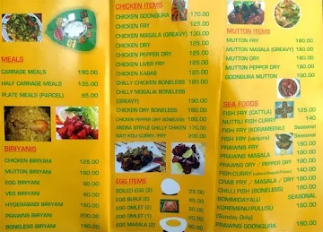 Sri Durga Nellore Mess menu 