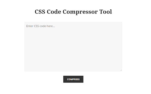 CSS Code Compressor Tool