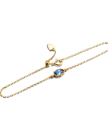 Bracelet rétro en zircon bleu saphi - 0