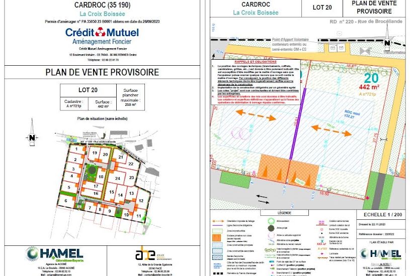  Vente Terrain à bâtir - à Cardroc (35190) 