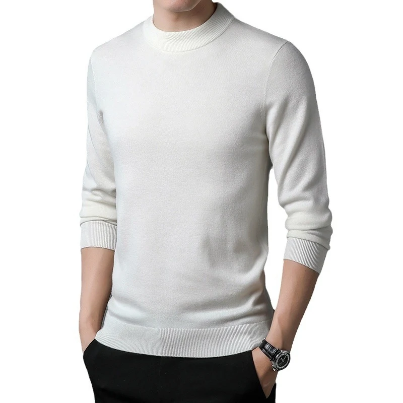 Suéter de lã penteada 100% liso, malha simples, cor sólida, perfeito para aquecer com elegância e conforto em diversas situações.