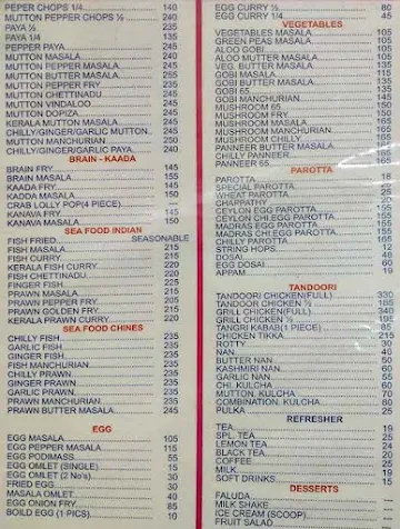 Hotel Deccan menu 