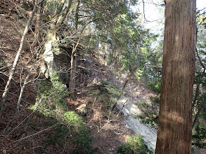 左の尾根は崩壊地