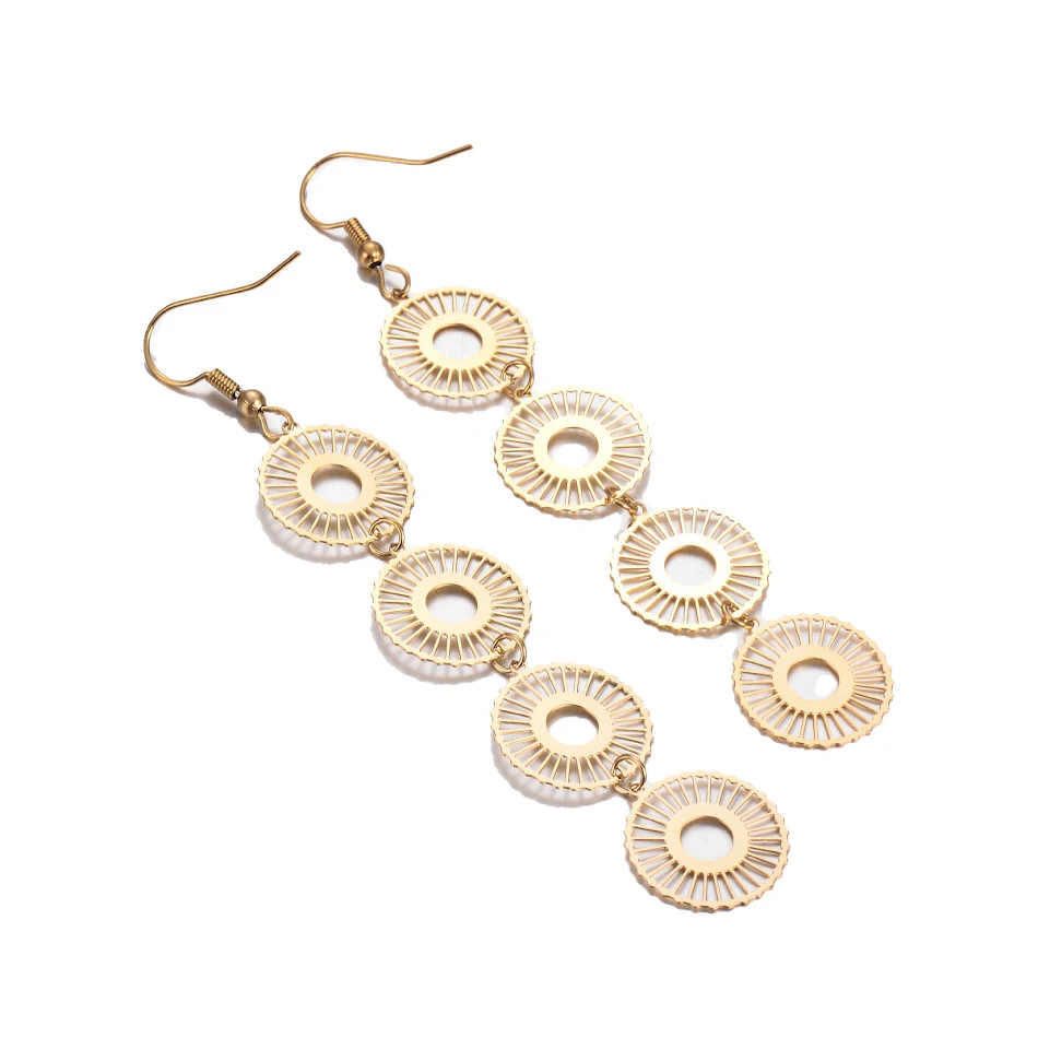 Stainless steel earrings featuring a sweet and delicate sunflower design, perfect for adding a touch of floral elegance 