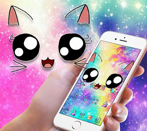 Galaxy Cute Kitty Sparkle Theme