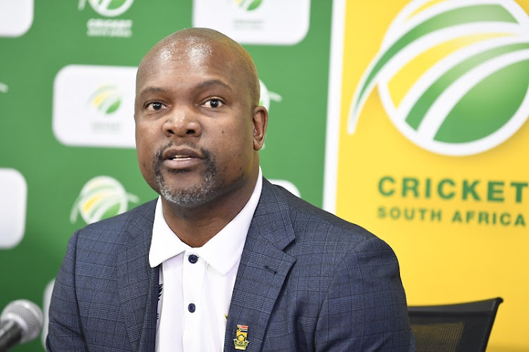 Cricket South Africa (CSA) director of cricket Enoch Nkwe looks on during a press conference at the CSA offices in Johannesburg on January 16 2023. Picture: WIKUS DE WET/AFP via GETTY IMAGES