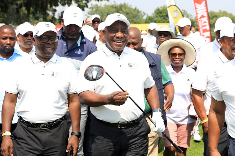 Ramaphosa hosted businesspeople at the party's Progressive Business Forum Presidential Golf Day on Thursday.