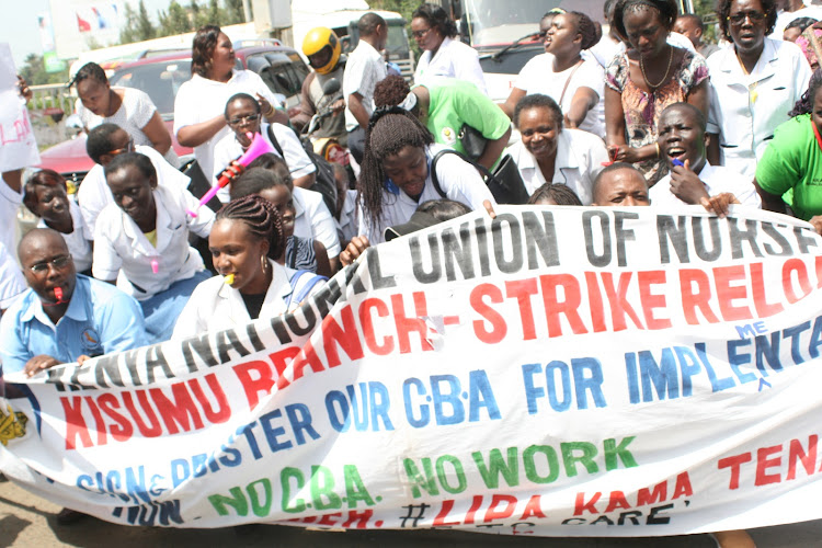 Nurses on strike in Kisumu